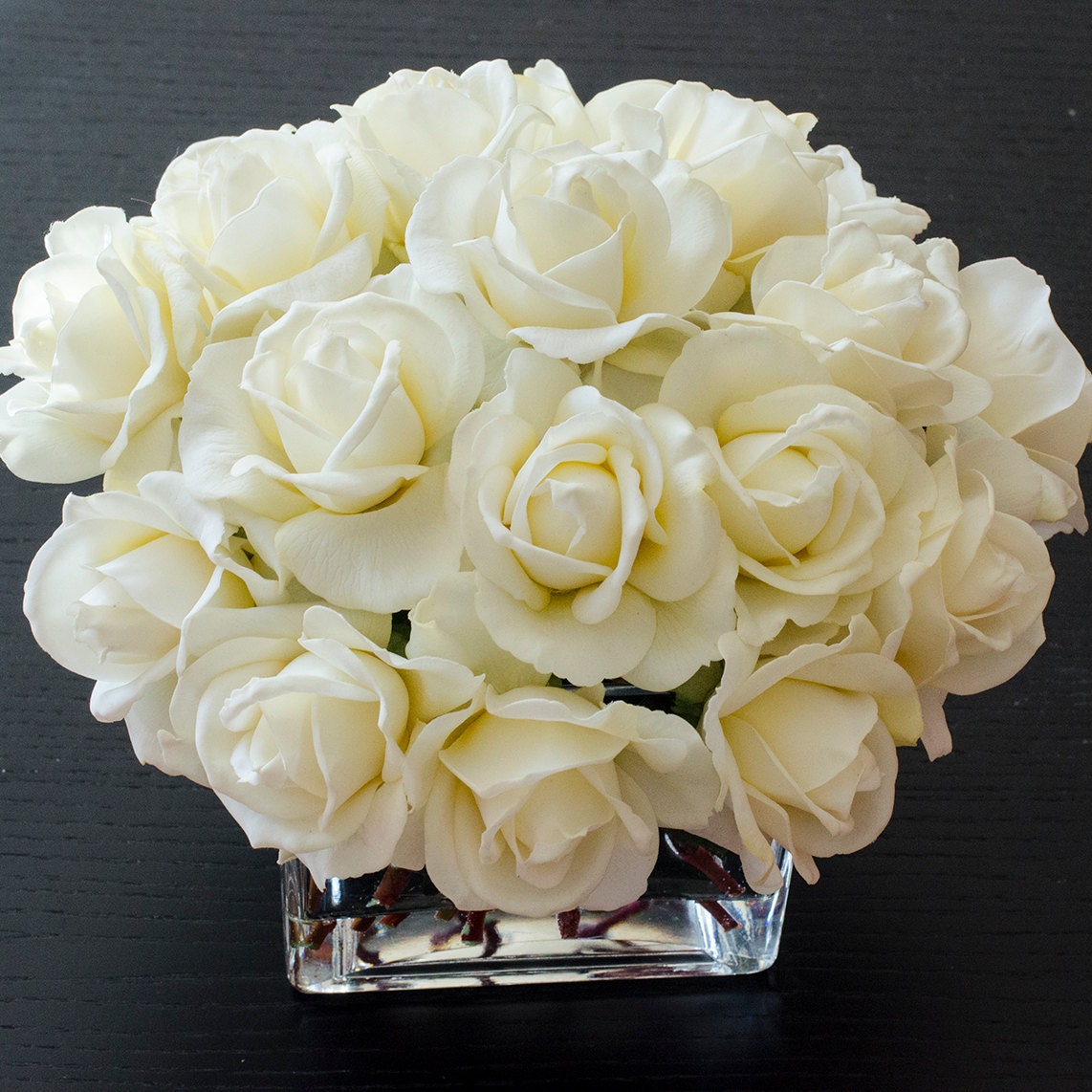 Real Touch White Rose Arrangement Greenery