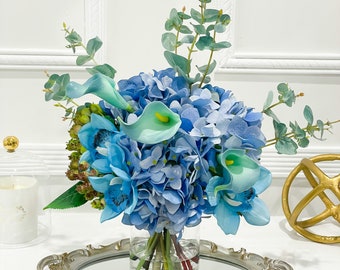 Blue French Country Flower Arrangement Blue Floral Faux - Etsy