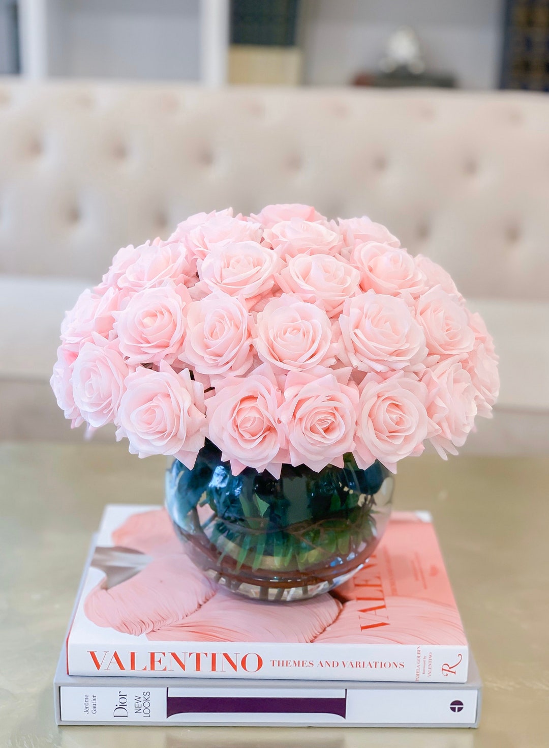 Real Touch Flower Arrangementbaby Pink/pink/blush Rose Flower