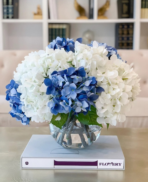 17 Large Real Touch White Blue French Hydrangea Arrangement, Modern Home  Decor Arrangement -  Canada