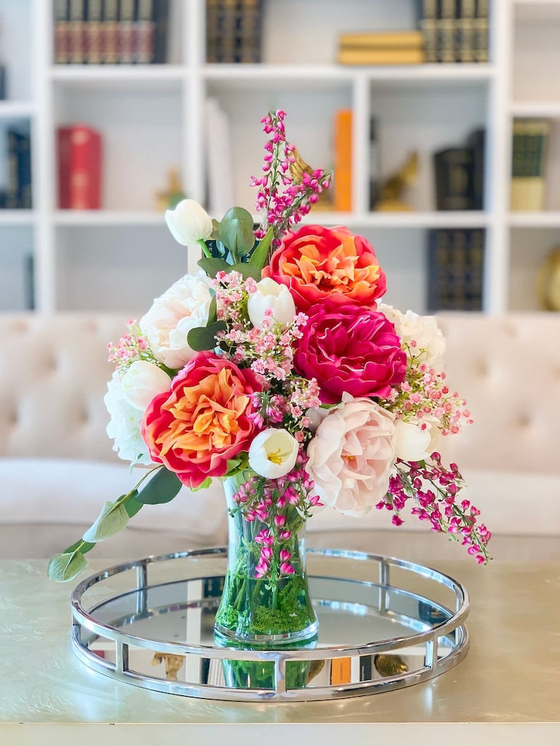 Large Real Touch Flower Arrangementlarge Dining Table Etsy