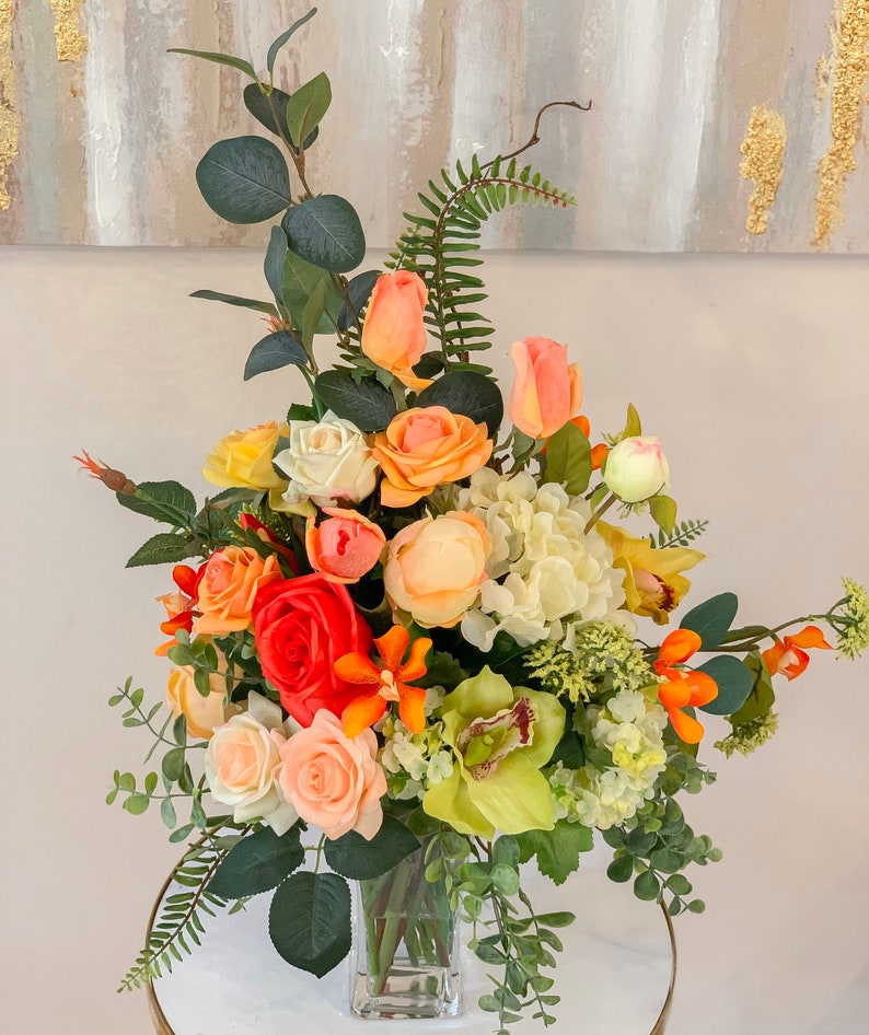 Silk Floral Arrangementsmodern Farmhouse Arrangementreal Etsy
