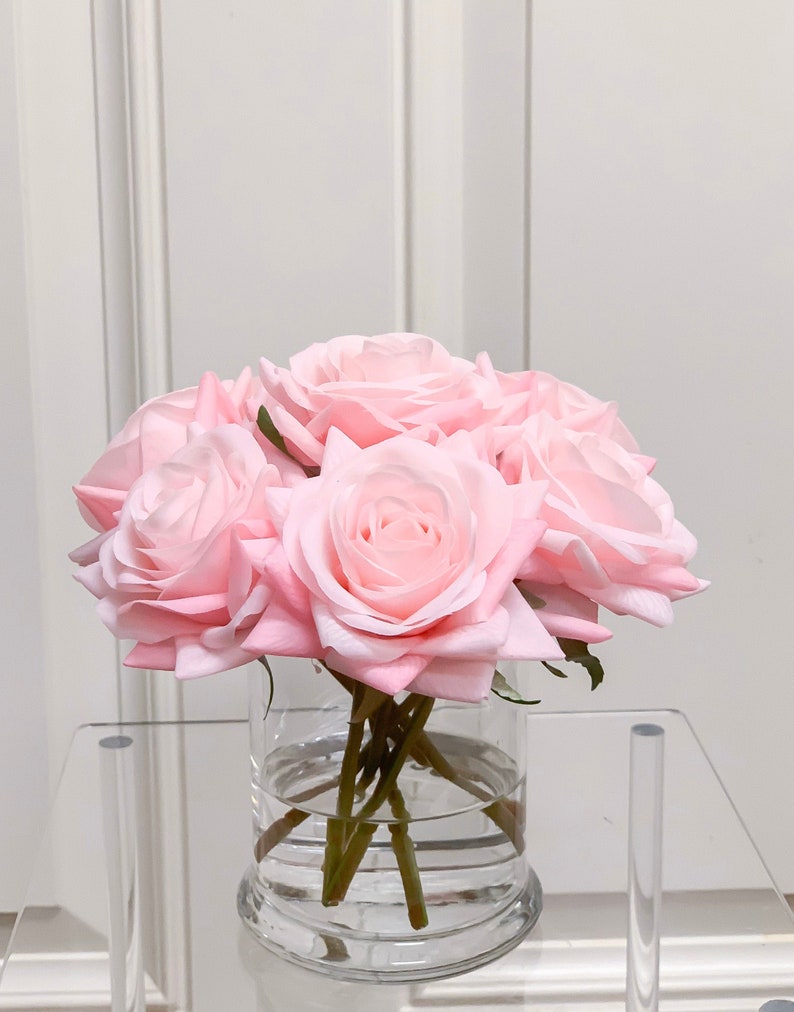 Real Touch Rose Floral Arrangement in Vasefloral Etsy