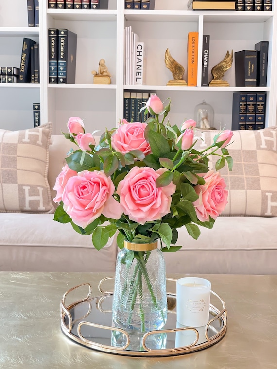 Buy Large Rose Centerpiece-real Touch English Faux Roses Online in India 