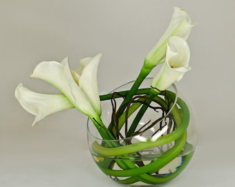 Calla Lily Arrangement-White Real Touch Flower Arrangement-Real Touch Calla Lily Centerpiece-White Faux Calla Lilies Flower Arrangement