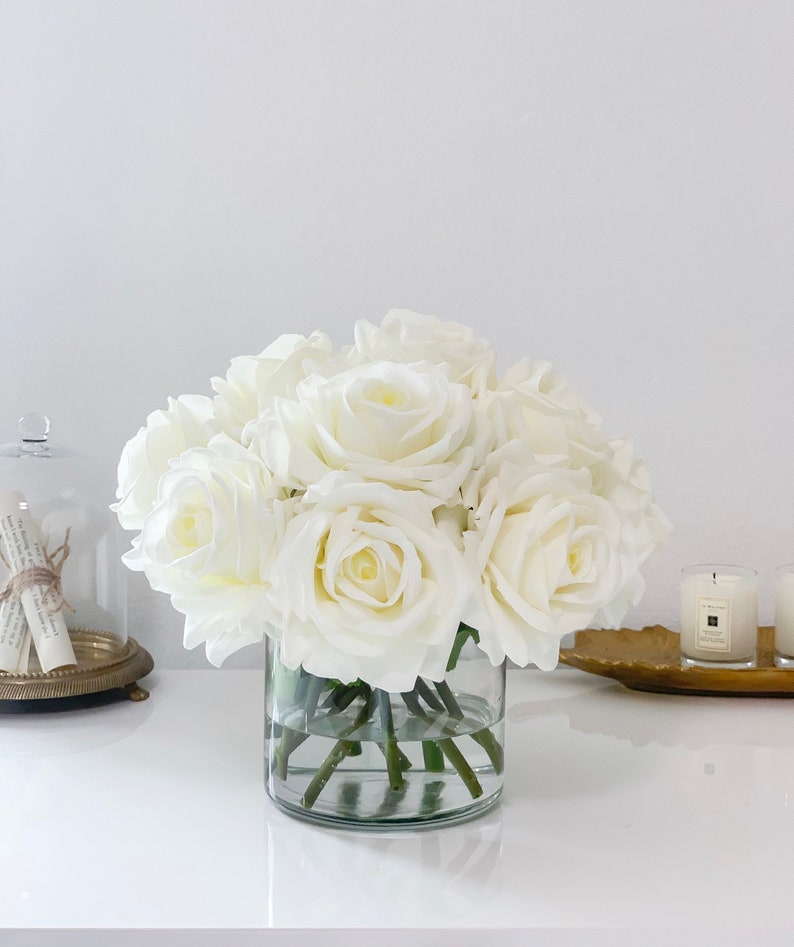 Large Rose Centerpiece Dining Table Real Touch Rose Flowers Etsy