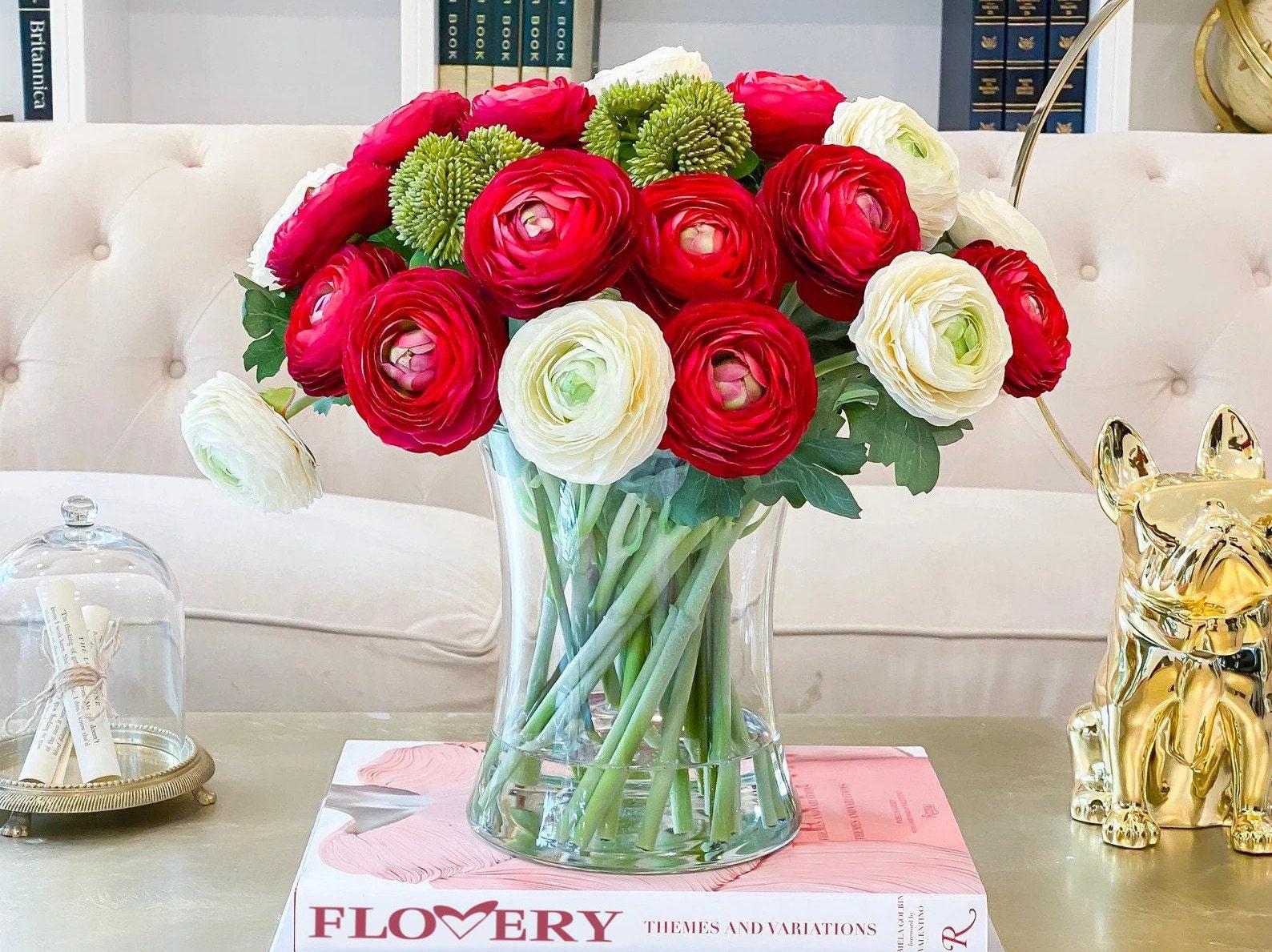 Large Premium Finest Artificial Ranunculus Arrangement Etsy