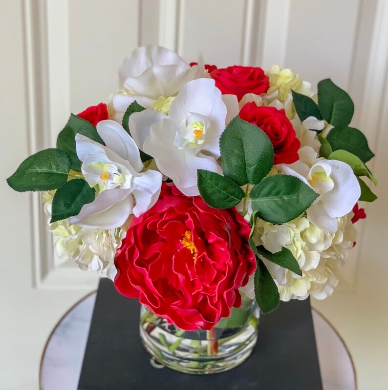 Large Real Touch Hydrangea Arrangement Real Touch Floral Etsy