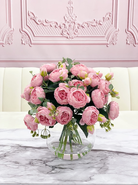 Large Pink Rose Peony Centerpiece - Sweet Pink