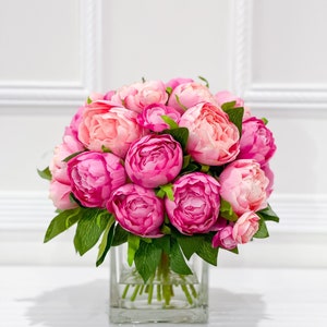 Modern Baby Pink Peonies Arrangement , French Country Artificial Faux ...