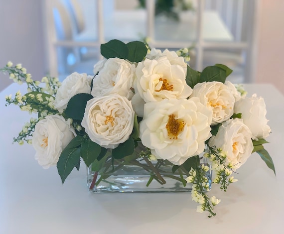 Large Real Touch English Roses Centerpiece – Flovery