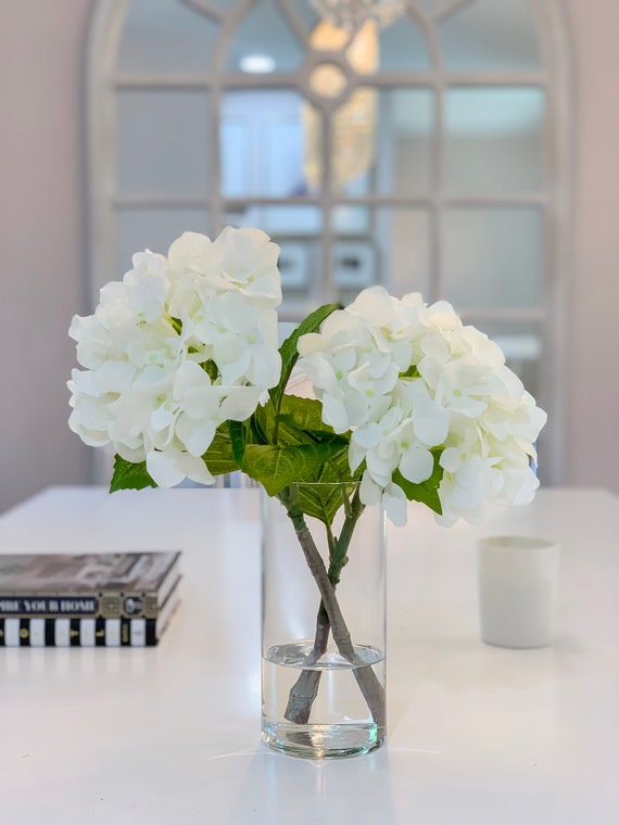 White French Hydrangeas Arrangement 13 in Faux Hydrangeas in