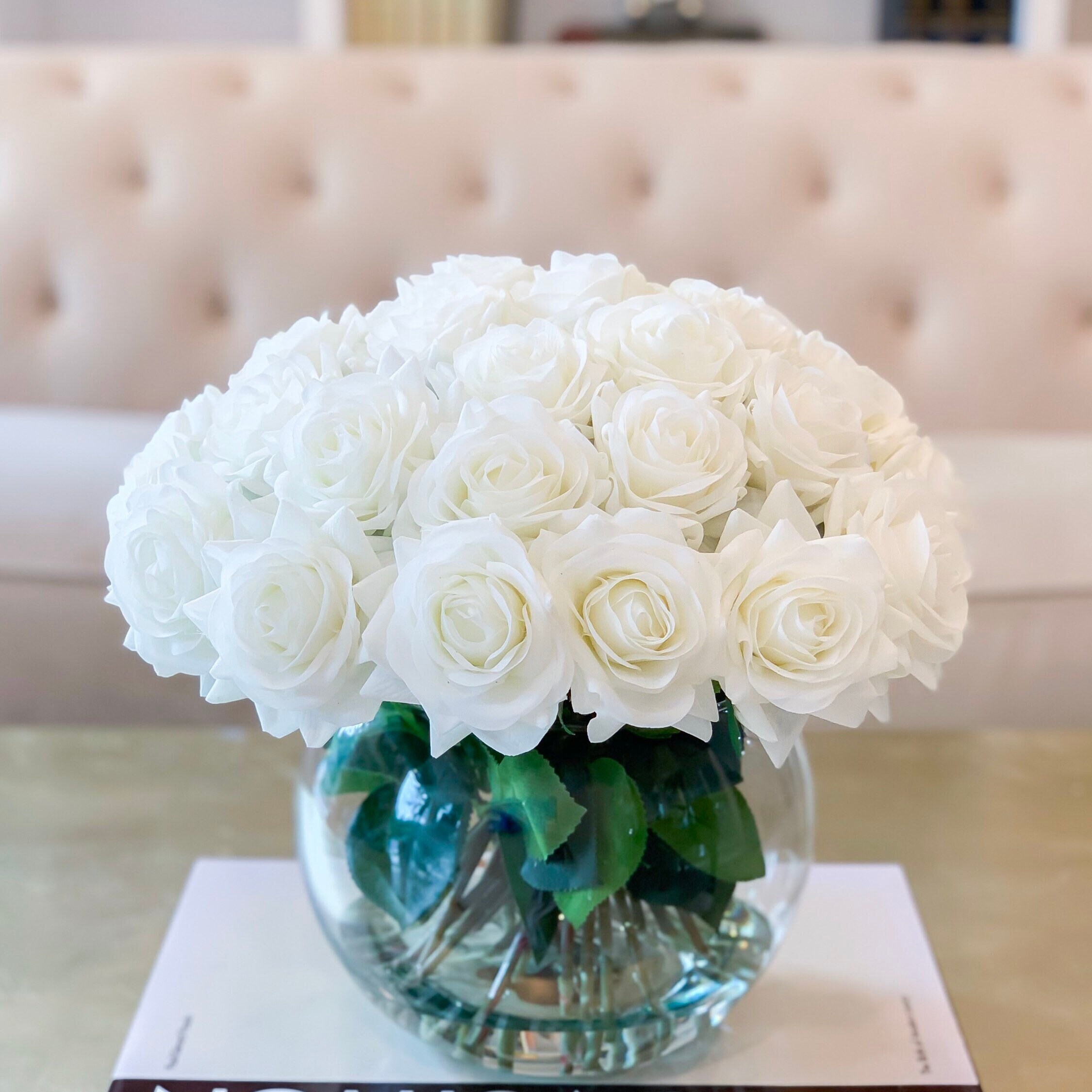 Flower Roses Centre Modern Real Touch Rose Centerpiece: Modern Floral Arrangement - Etsy
