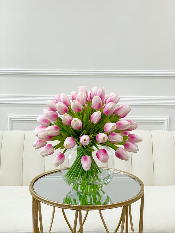 Vaso 3 Tulipani sfumato rosa
