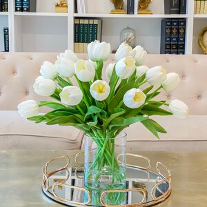 Tall Tulip Centerpiece-17 Large REAL TOUCH Tulip Table Centerpiece-Large Tulip Flower Arrangement-Dinner Table Centerpiece Tulip image 3