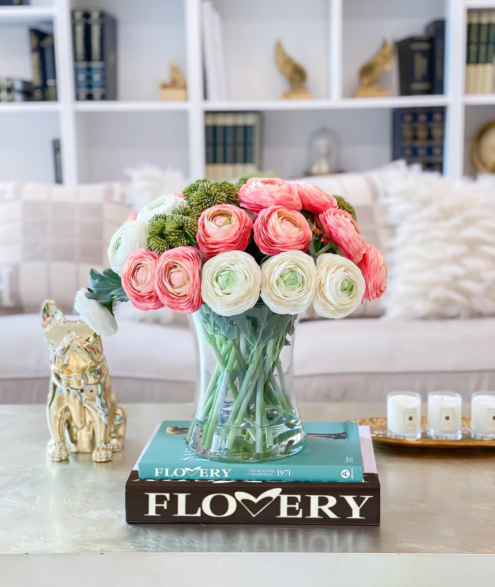 Large Premium Finest Artificial Ranunculus Arrangement Etsy