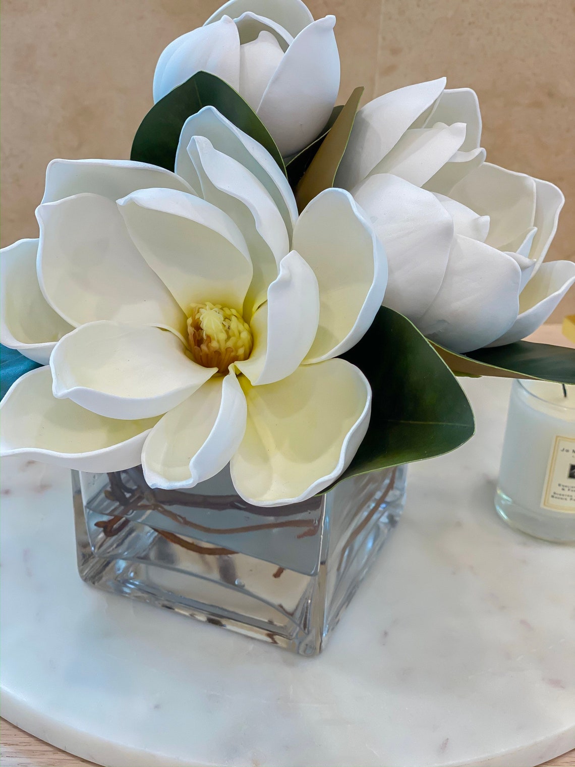 Real Touch Magnolia Floral Arrangementpremium Magnolia in Etsy