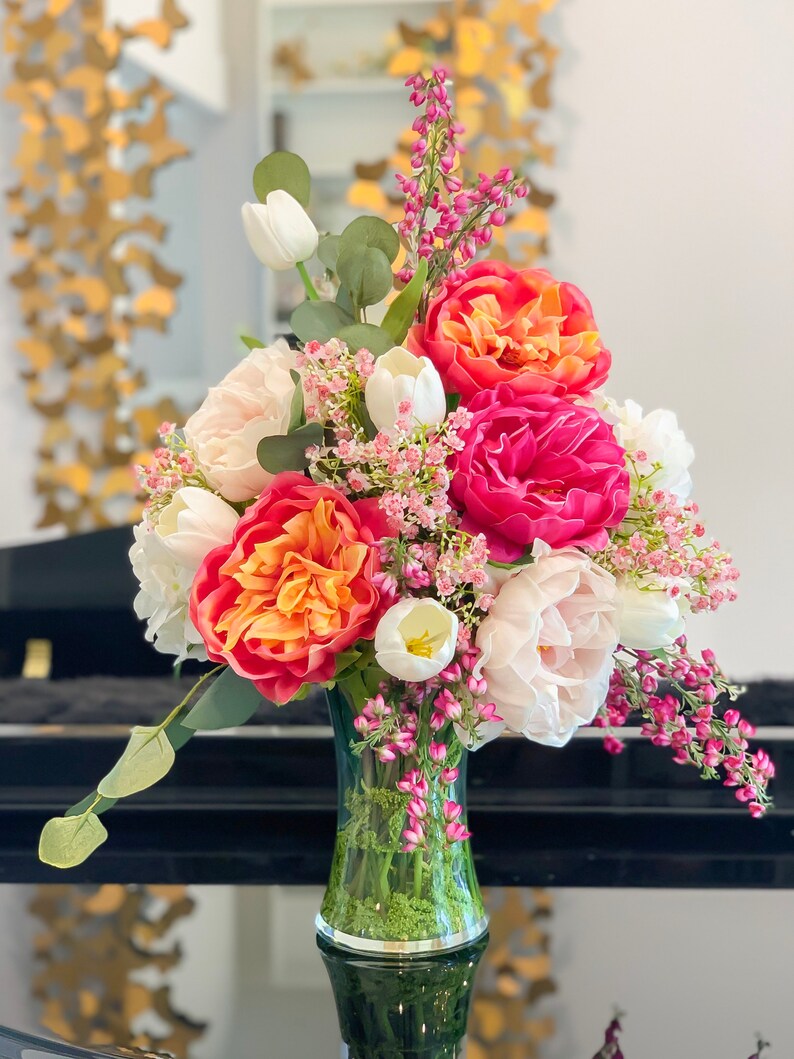 Large Real Touch Flower Arrangementlarge Dining Table Etsy