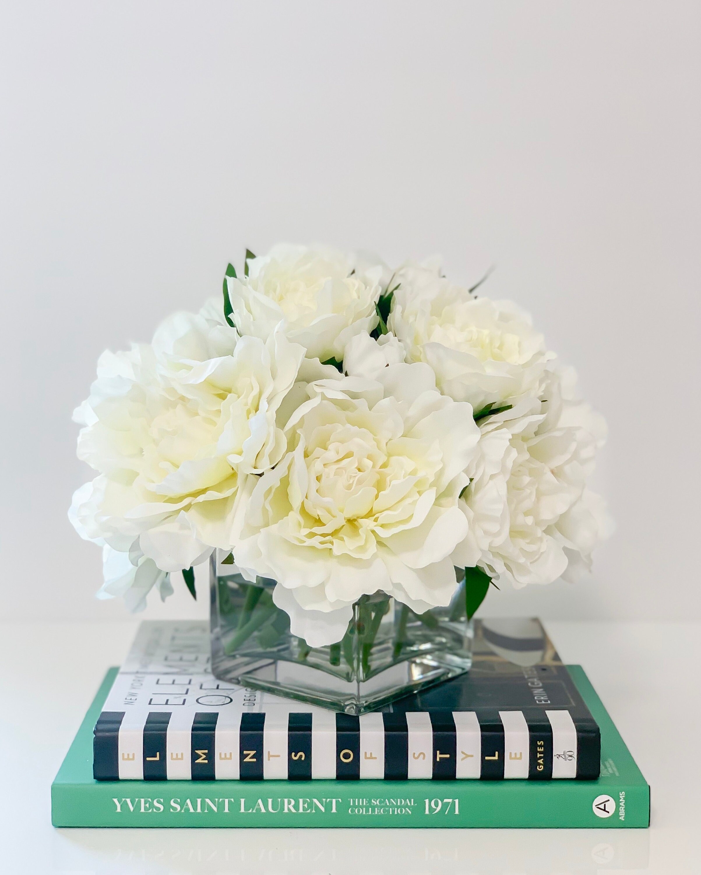 White Peonies in VaseReal Touch Peony ArrangementLarge Peony Etsy