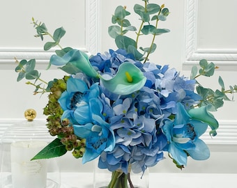 Blue French Country Flower Arrangement Blue Floral Faux - Etsy
