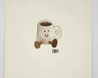 Little Esspreso | Watercolor Painting | Nursery Art | 5x7 Inches