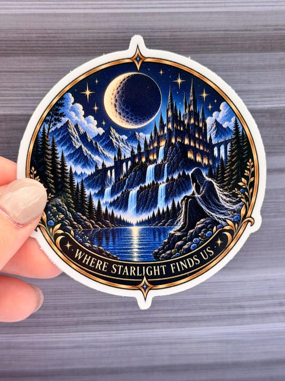 ACOTAR Inspired Sticker, Where Starlight Finds Us, Fantasy Romantasy Bookish Gift
