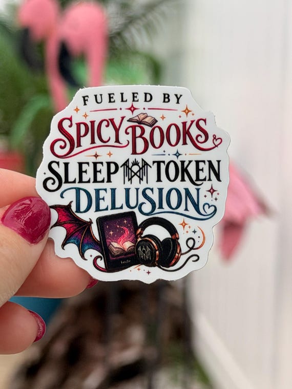 Spicy Books Sleep Token Delusion Sticker, Book Lover Vinyl Decal, Kindle Accessory