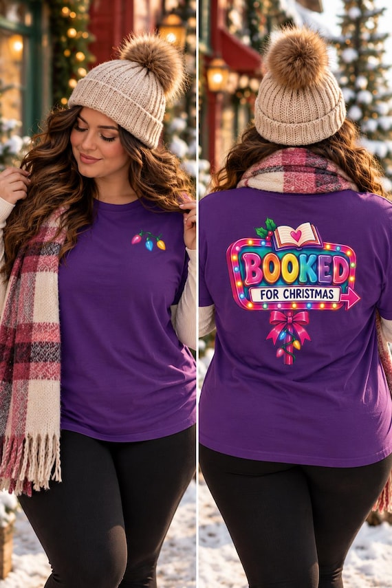 Booked for Christmas Shirt, Bookish Christmas T-Shirt | 90s Art Inspo