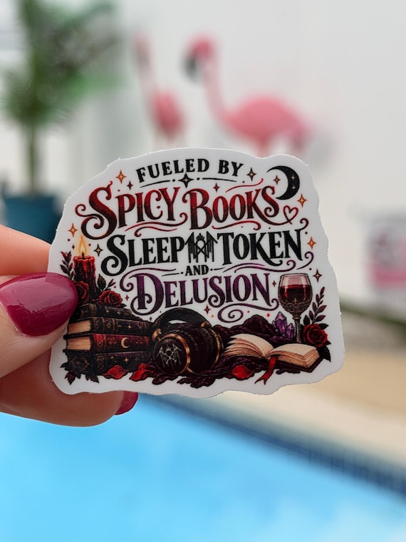 Spicy Books Sleep Token Delusion Sticker – Dark Romance Reader Decal, Alternative Music Fan Art