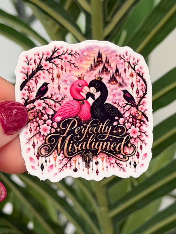 Sleep Token Inspired Flamingo Sticker | Pink Black Cherry Blossom Vinyl Decal