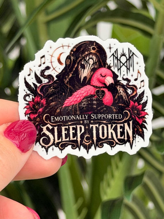 Emotionally Supported by Sleep Token Sticker, Vessel Metal Music Fan Decal, Alternative Band Gift