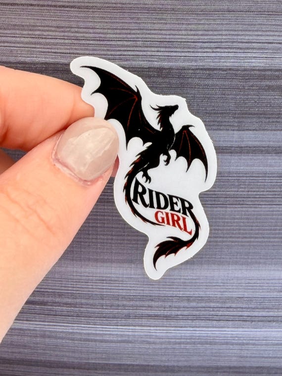 Threshing Day Rider Girl Sticker | Black Dragon, Rust-Orange Details