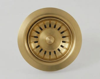 Solid Brass 3.5 Inch Kitchen Sink Basket Strainer with Stopper