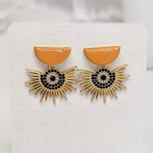 DEAL// Gold and Black Turkish Evil Eye Earrings - Multiple Styles - Gold Plated - Hypoallergenic - Gift for Women Teens MOM