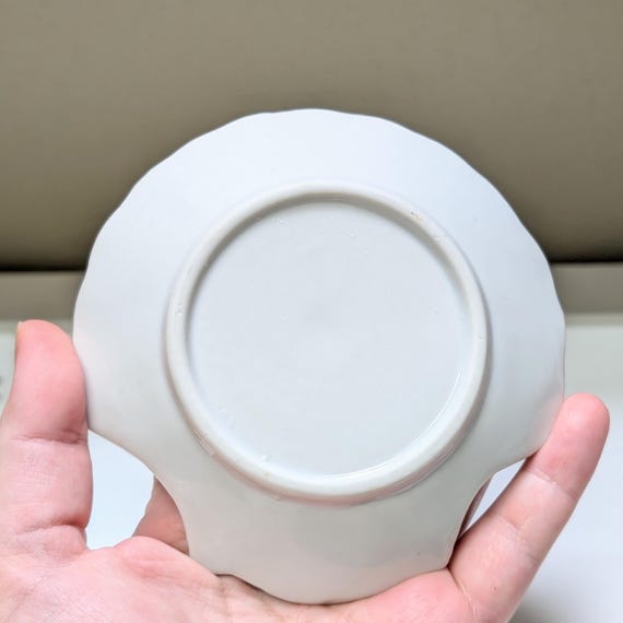 Yellow Flower Ring Dish; Scalloped Shell Dish - image 10