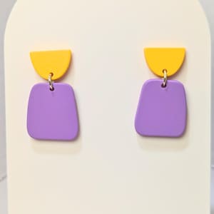 Color Block Acrylic Earrings: Retro Geometric Stainless Steel Posts