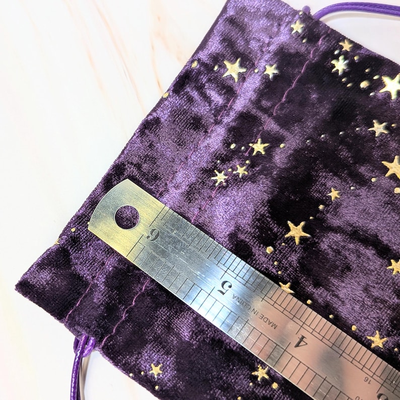 Drawstring Ruller Bag Gold Stars Crushed Velvet Drawstring Gift Bag - Witchy Celestial Style ...