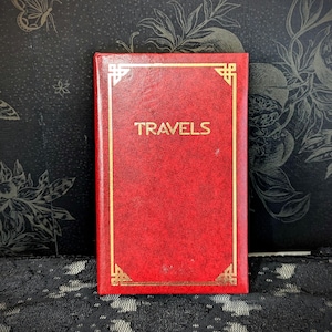Carnet de voyage vintage, carnet d'itinéraires de voyage, STYLECRAFT, simili cuir rouge