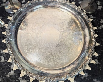 Vintage Silver Plated Altar Decor: Offering Plate, Lotus Candle Holder, Goblets