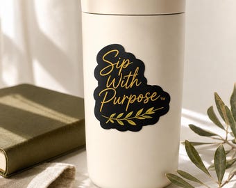 Heritage Collection No. 01D Die-Cut Vinyl Sticker — Sip With Purpose