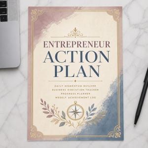 Entrepreneur Action Plan Printable, Daily Momentum Builder, Business Execution Tracker, Progress Planner, Weekly Achievement Log