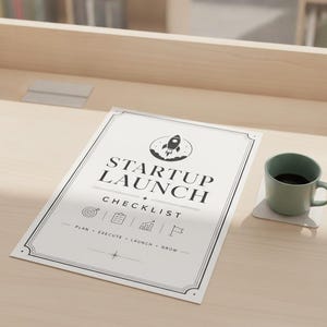 Startup Launch Checklist Printable, Founder Accountability Tracker, Business Milestone Planner, Execution Roadmap, Progress Monitor