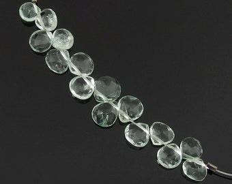 Aquamarine Pear Briolettes, Faceted, 5-6.5 x 5.5-6.5 mm, Set of 15