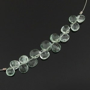 Aquamarine Pear Briolettes, Faceted, 5-6.5 x 5.5-6.5 mm, Set of 15 image 2