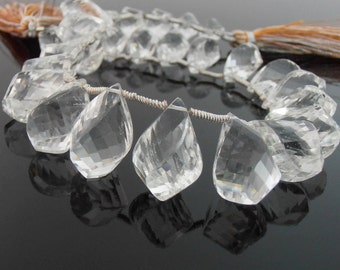 Quartz Twist Briolettes, Faceted, 7-10 x 12.5-18.5 mm, Set of 27