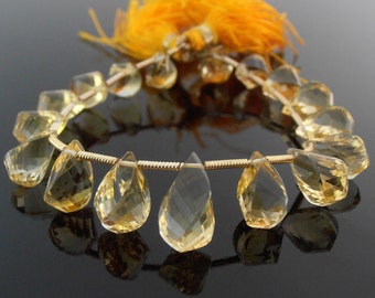 Citrine Twist Briolettes, Faceted, 5.5-6.5 x 8-13.5 mm, Set of 17
