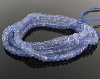 Tanzanite Rondelles, Faceted, 3mm, 9 in. Strand, December Birthstone