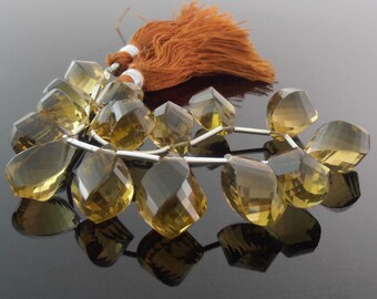 Whiskey Quartz Twist Briolettes, Faceted, 6.5-9.5 x 11.5-16.5 mm, Set of 16