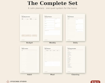 Minimalist Life Planner Bundle — Budget, Weekly, Daily, Habit, Meal & Cleaning Printables | Undated | A4 + US Letter