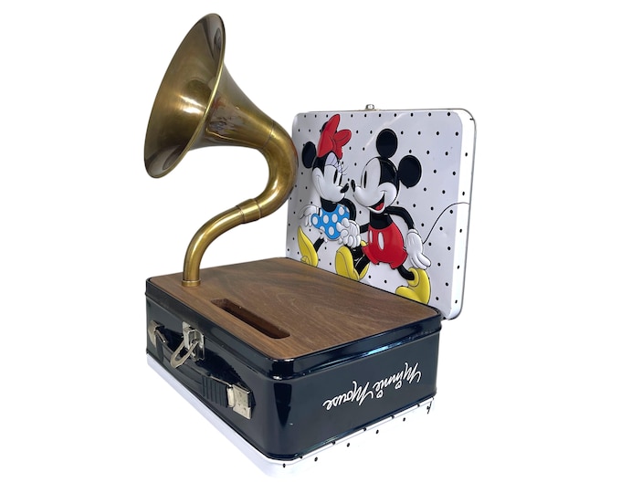2015 Mickey Mouse and Minnie Mouse LunchBox Phone Amplifier, Acoustic iPhone Speaker, Lunch Box Speaker S21